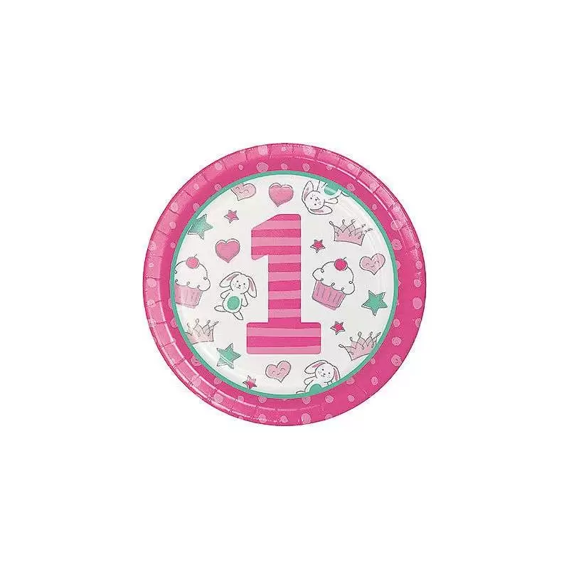 KIT N.13 DOODLE ROSA 1 ANNO – ADDOBBI PRIMO COMPLEANNO