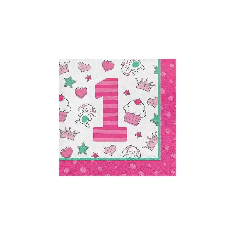 KIT N.13 DOODLE ROSA 1 ANNO – ADDOBBI PRIMO COMPLEANNO