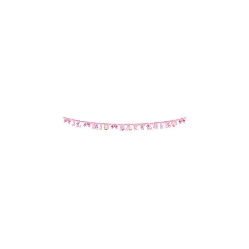FESTONE IL MIO BATTESIMO ROSA – ADDOBBI PER BAMBINA