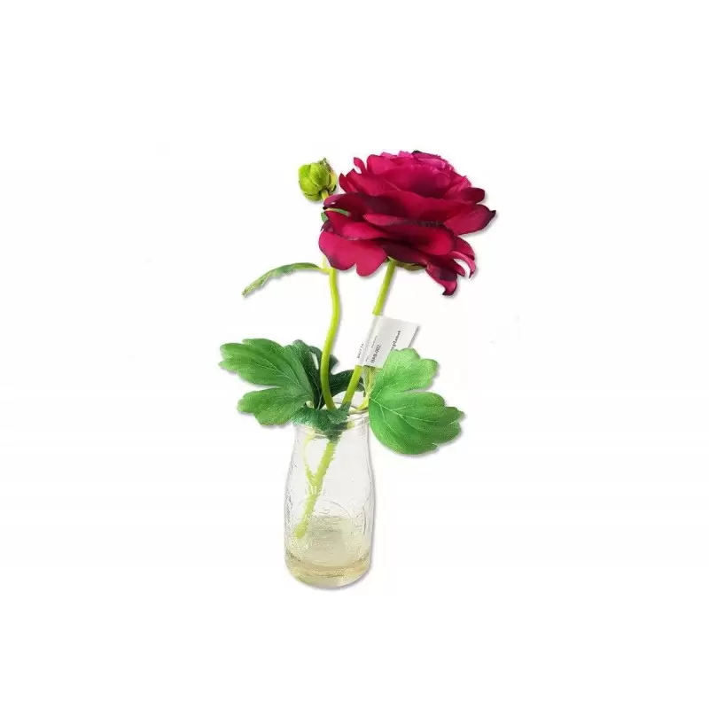 VASETTI IN VETRO CON ROSA FINTA – DECORAZIONE PER FESTE E CERIMONIE