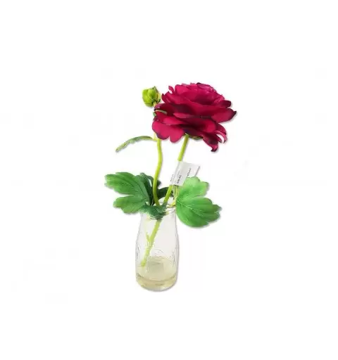 VASETTI IN VETRO CON ROSA FINTA – DECORAZIONE PER FESTE E CERIMONIE