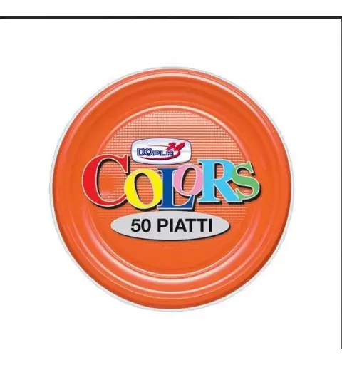 PIATTI DI PLASTICA ARANCIONI - 30 PZ