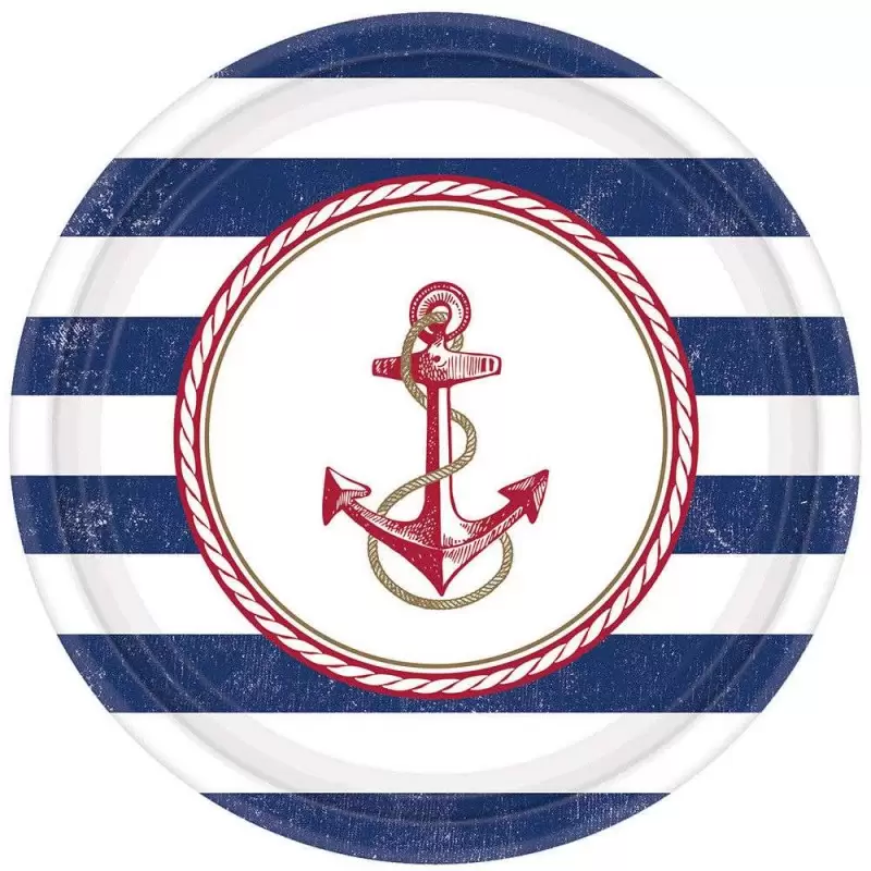 PIATTI ANCORA NAUTICA - TEMA MARE 8 PZ