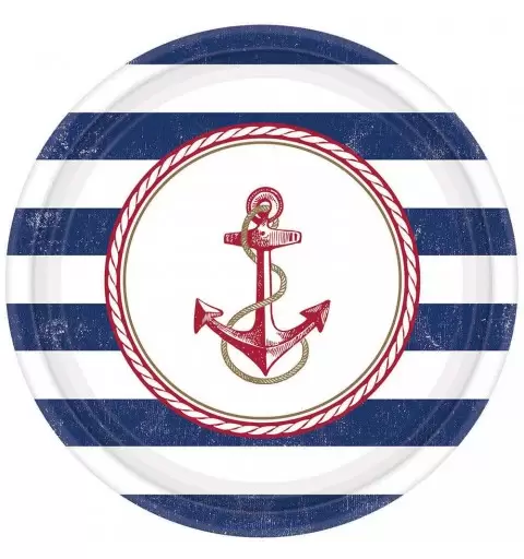 PIATTI ANCORA NAUTICA - TEMA MARE 8 PZ