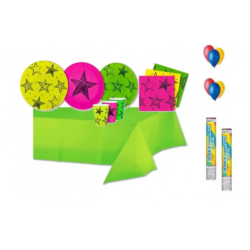 KIT N.30 STELLE NEON – ADDOBBI FESTA A TEMA
