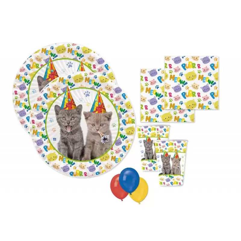 KIT N.22 GATTINI – SET TAVOLA COMPLEANNO