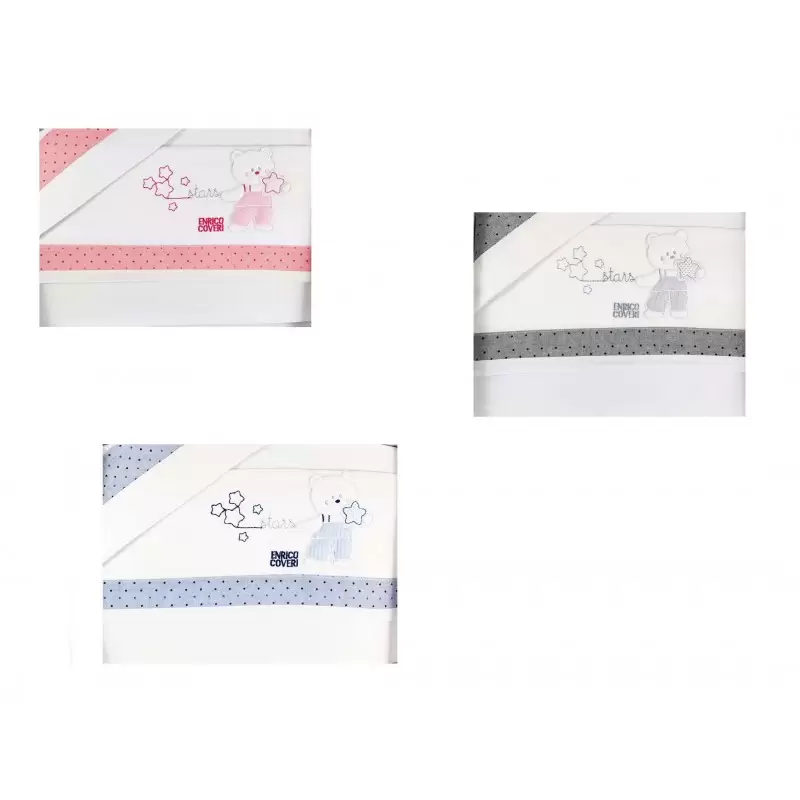 SET CARROZZINA ENRICO COVERI – ORSETTO ROSA CELESTE O GRIGIO