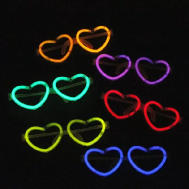 OCCHIALI LUMINOSI A FORMA DI CUORE - GADGET LUMINOSI PER FESTE