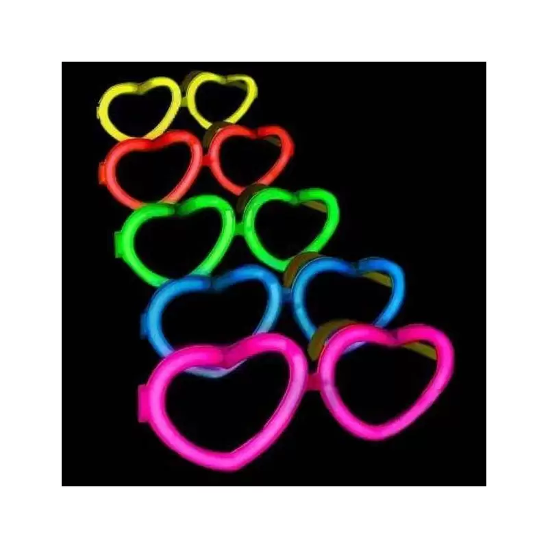OCCHIALI LUMINOSI A FORMA DI CUORE - GADGET LUMINOSI PER FESTE