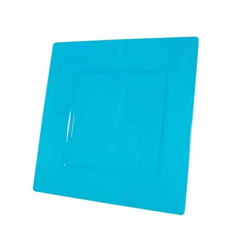 PIATTI QUADRATI DI PLASTICA CELESTE – 6 PZ