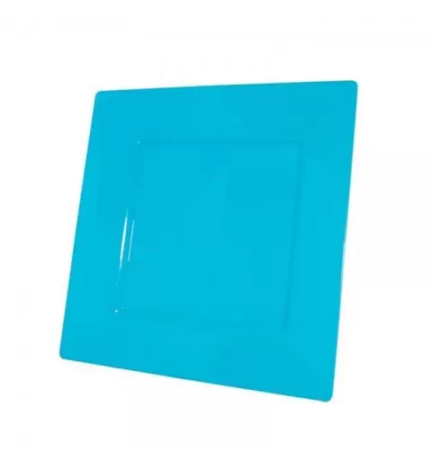 PIATTI QUADRATI DI PLASTICA CELESTE – 6 PZ