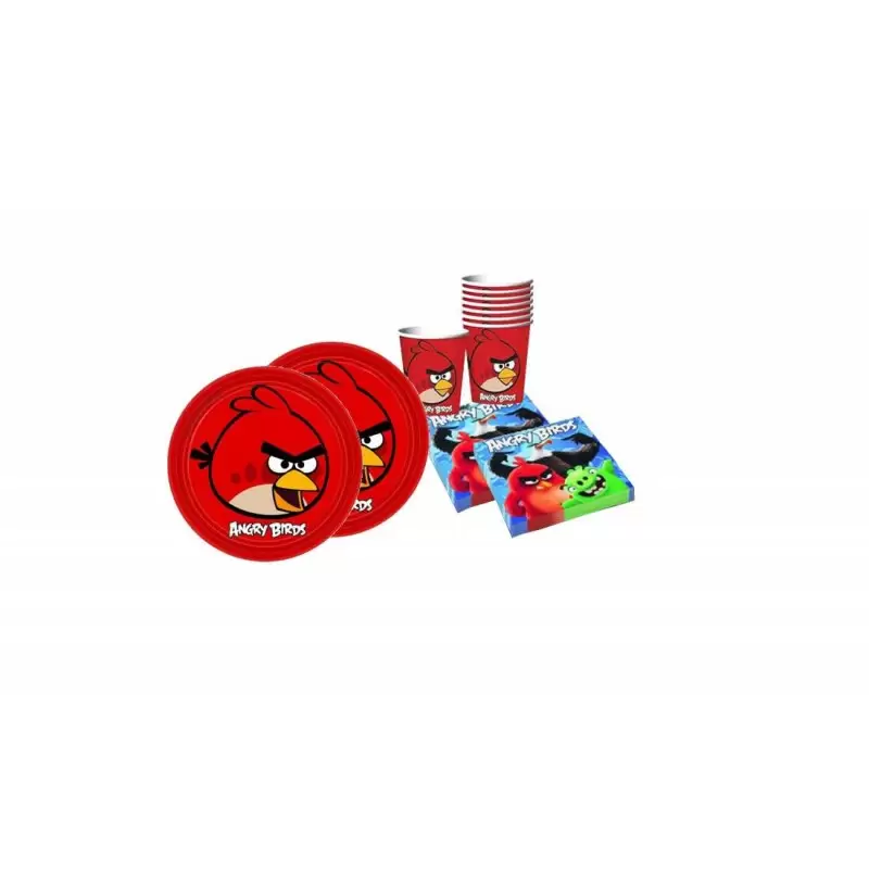 KIT N2 68 PZ - ADDOBBI ANGRY BIRDS FESTE BAMBINO