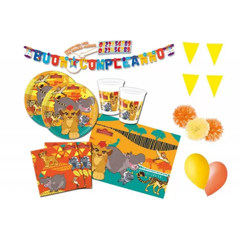 KIT N.55 IL RE LEONE - COORDINATO COMPLEANNO