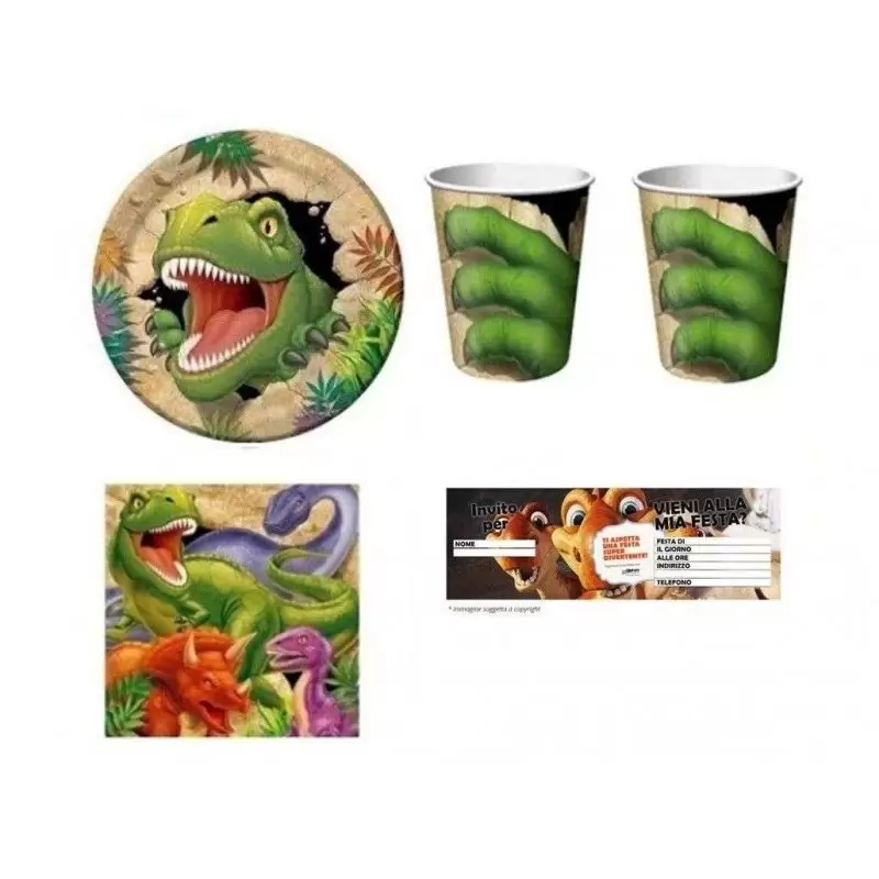 KIT N.23 DINOSAURI - SET TAVOLA PER FESTE