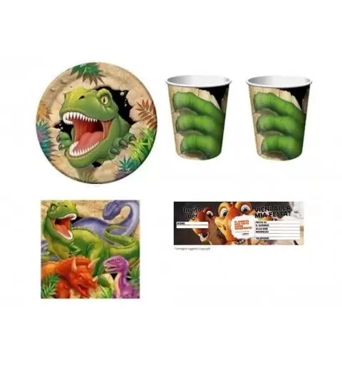 KIT N.23 DINOSAURI - SET TAVOLA PER FESTE