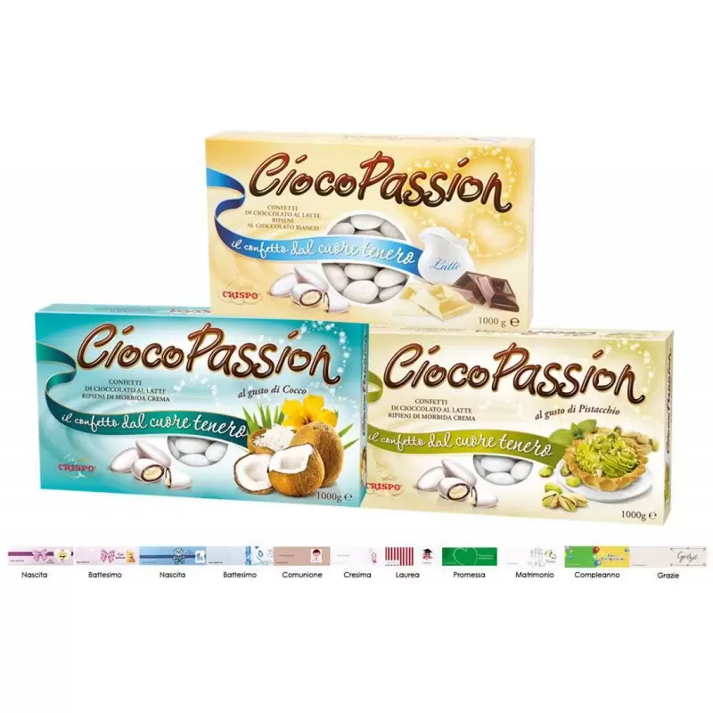 CONFETTI CRISPO CIOCOPASSION LATTE COCCO E PISTACCHIO – 3 KG