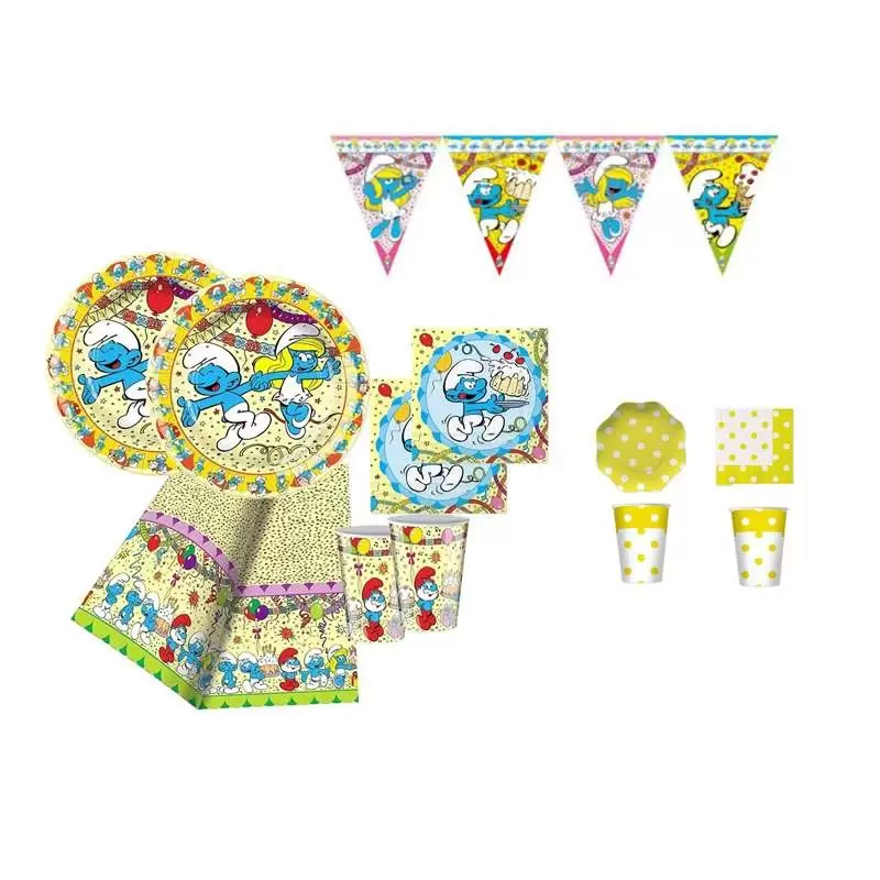 KIT N.28 PUFFI NEW - COORDINATO TAVOLA PER COMPLEANNI
