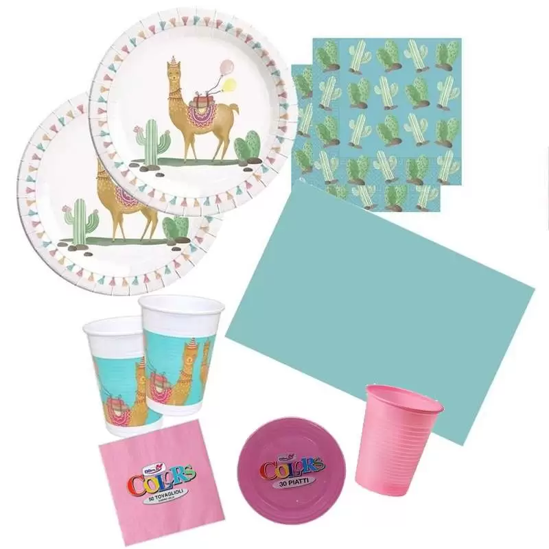 KIT N.7 LAMA CACTUS - ARTICOLI PER COMPLEANNO