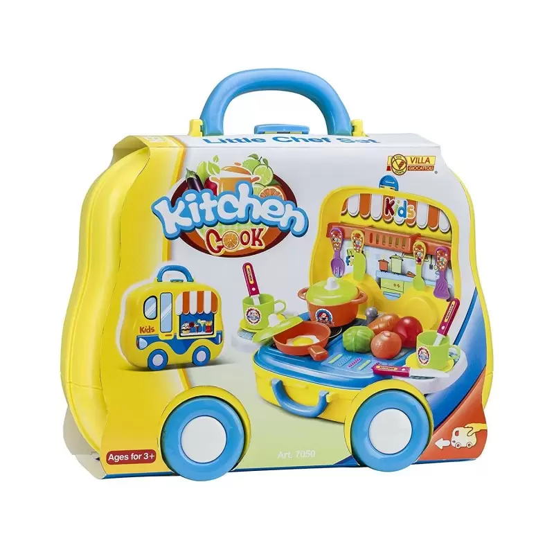 VALIGETTA GIALLA CUCINA – VALIGETTA MINI CUCINA CON RUOTE