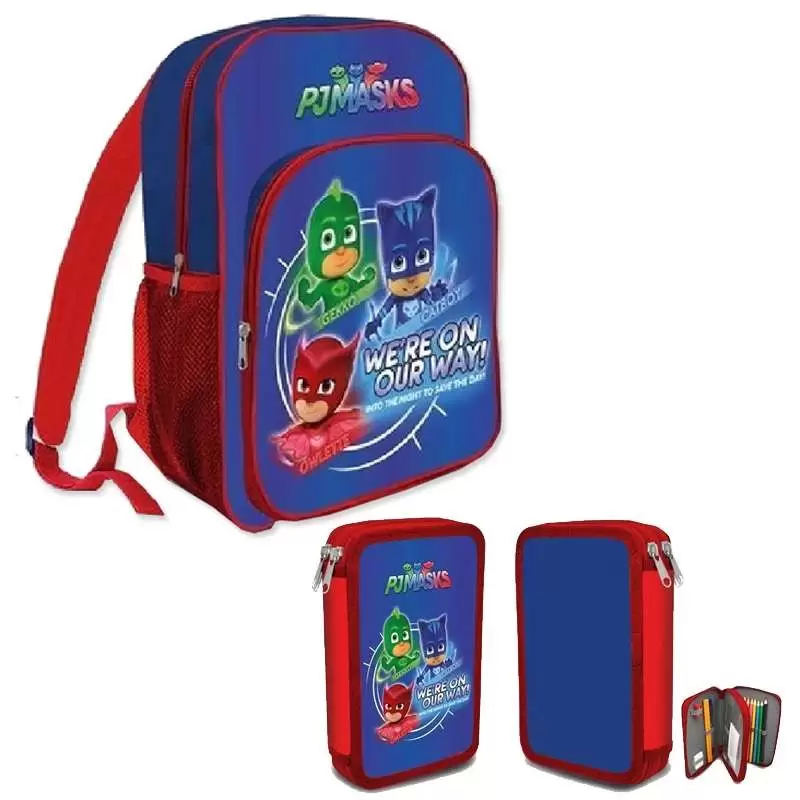ZAINO PJ MASKS CON ASTUCCIO SUPER PIGIAMINI - SET SCUOLA