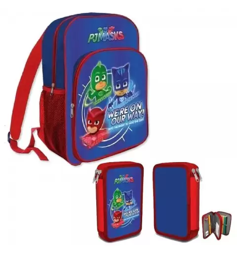 ZAINO PJ MASKS CON ASTUCCIO SUPER PIGIAMINI - SET SCUOLA