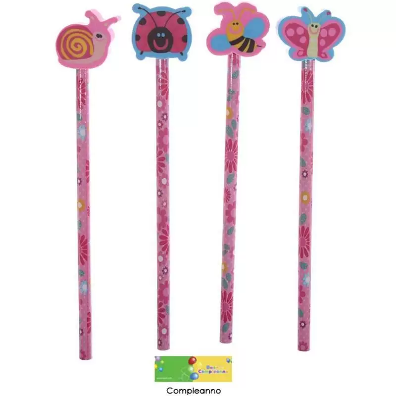 MATITE ANIMALETTI - SET DA 8 PEZZI FARFALLE MY GARDEN