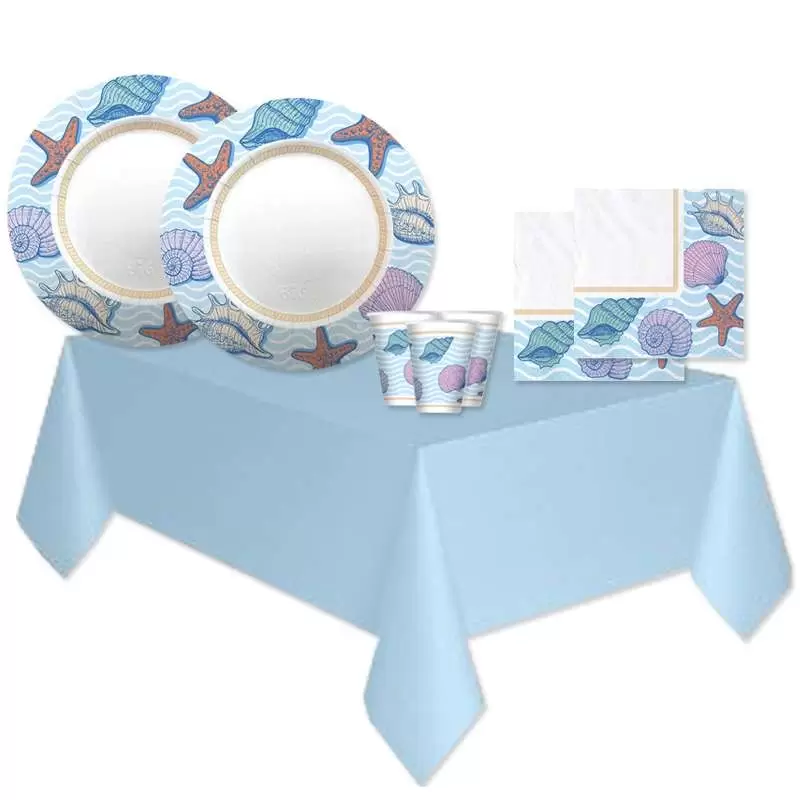 KIT N.16 OCEAN CONCHIGLIE - SET TAVOLA PER COMPLEANNO
