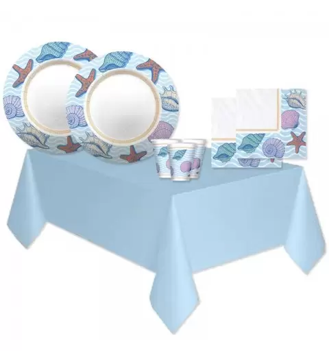 KIT N.16 OCEAN CONCHIGLIE - SET TAVOLA PER COMPLEANNO