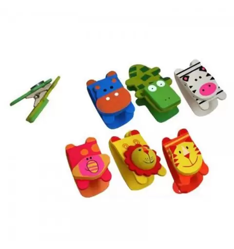 MOLLETTE IN LEGNO A FORMA DI ANIMALETTI – MOLLETTE CLIPS PER BAMBINI