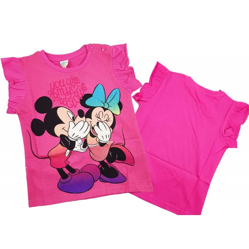 Rosa Scuro Disney Ragazze Minnie Mouse Maglietta T-Shirt 
