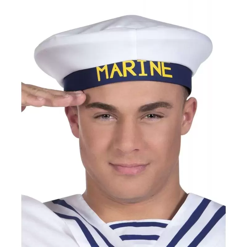CAPPELLO DA MARINAIO – BIANCO CON SCRITTA MARINE