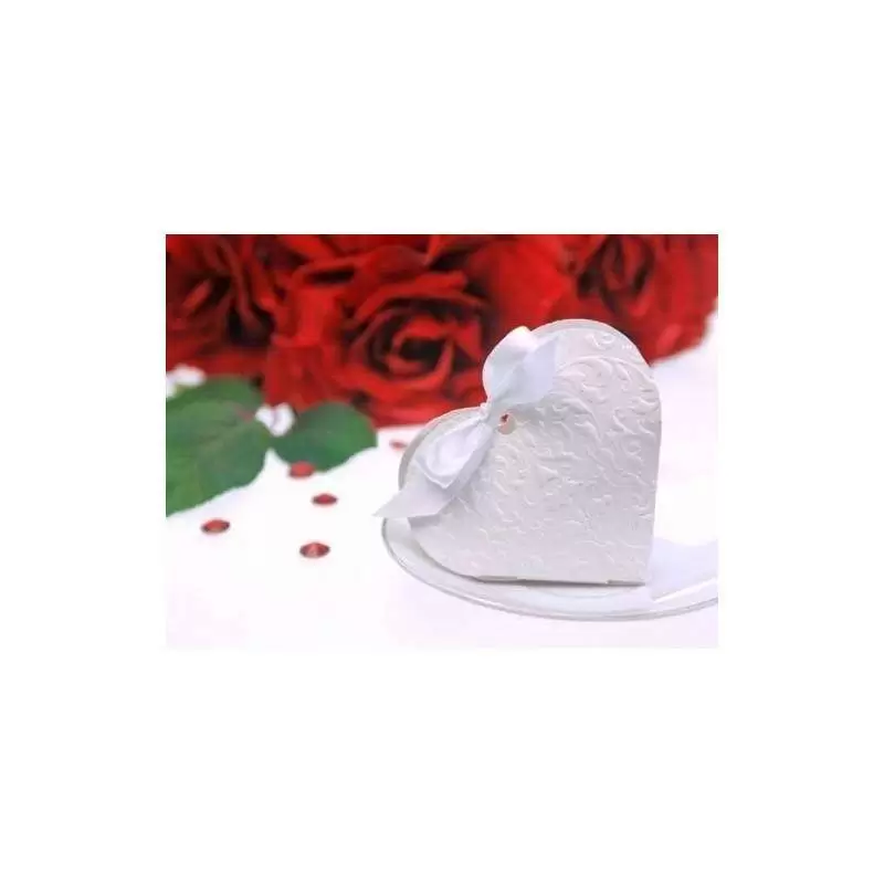 SCATOLINE A CUORE BIANCHE CON CONFETTI - BOMBONIERE ELEGANTI E CHIC