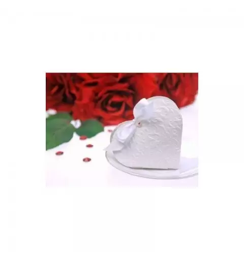 SCATOLINE A CUORE BIANCHE CON CONFETTI - BOMBONIERE ELEGANTI E CHIC