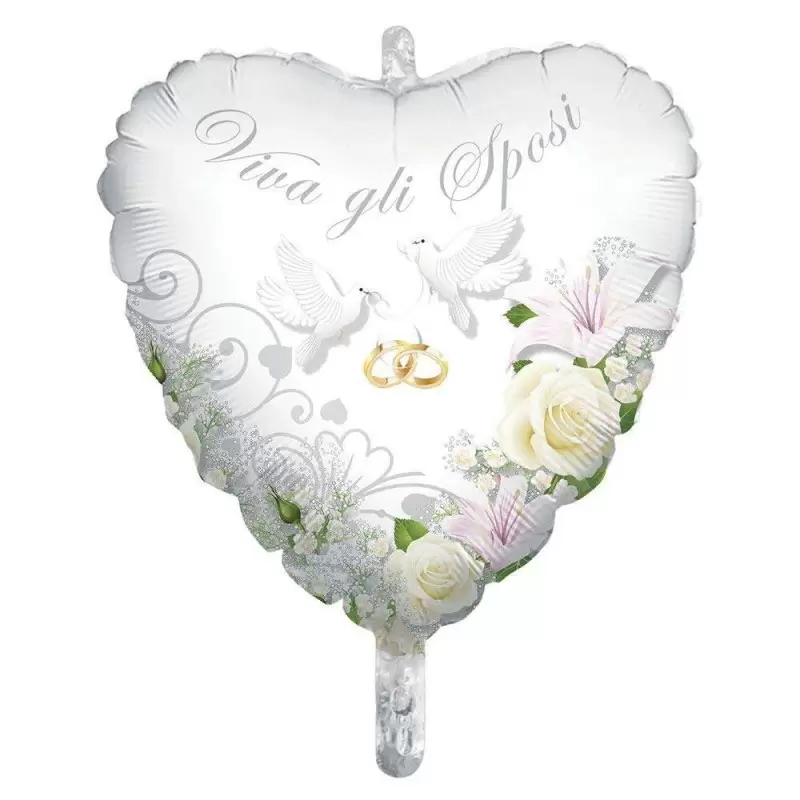 PALLONCINO FOIL A CUORE – VIVA GLI SPOSI