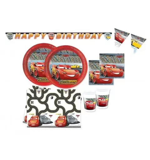 KIT17 COMPLEANNO CARS COORDINATO TAVOLA
