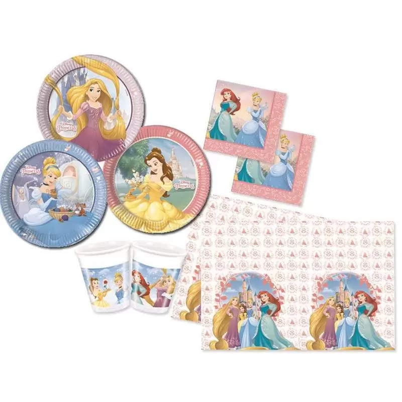 KIT N3 121 PZ COMPLEANNO BAMBINA TEMA CENERENTOLA DISNEY E CO