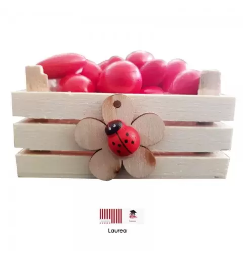CASSETTINE DI LEGNO CON FIORE E COCCINELLA - IDEE PER LA LAUREA
