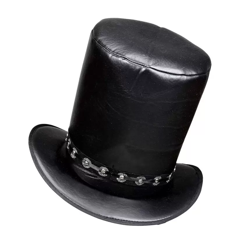 CILINDRO NERO SIMILPELLE – COPRICAPO PER TRAVESTIMENTI