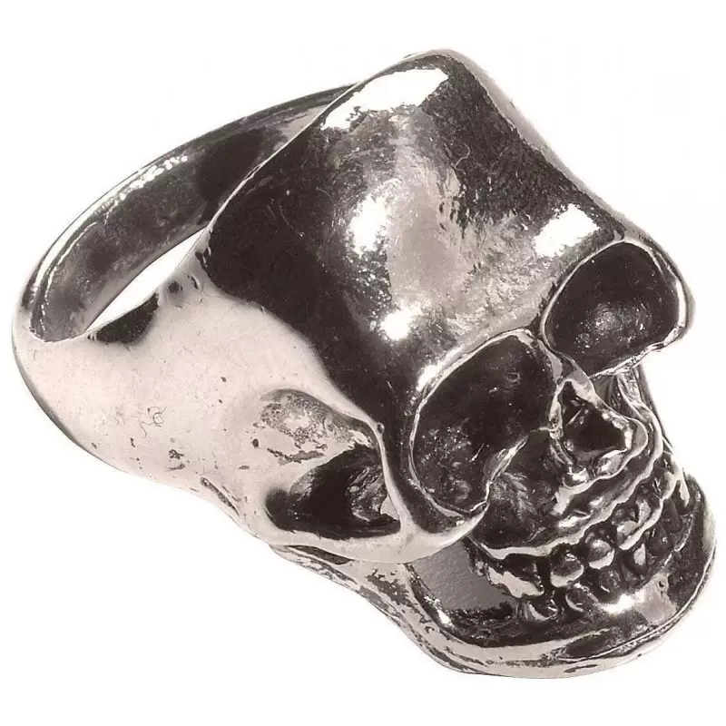 ANELLO A FORMA DI TESCHIO ARGENTATO
