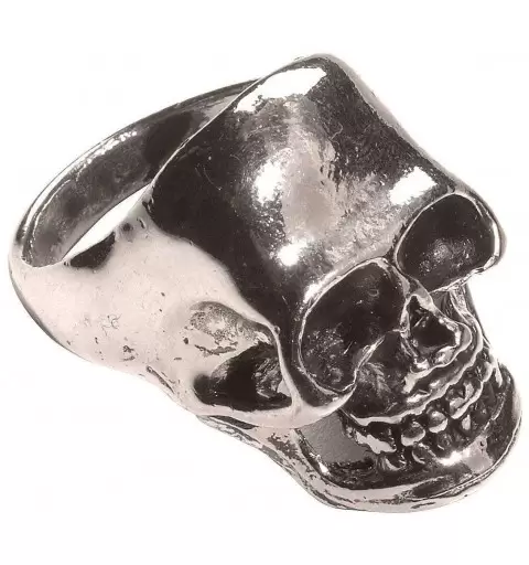 ANELLO A FORMA DI TESCHIO ARGENTATO