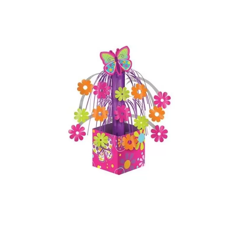 CENTROTAVOLA CASCATA DI FIORI E FARFALLA – DECORAZIONE PER FESTE DI COMPLEANNO