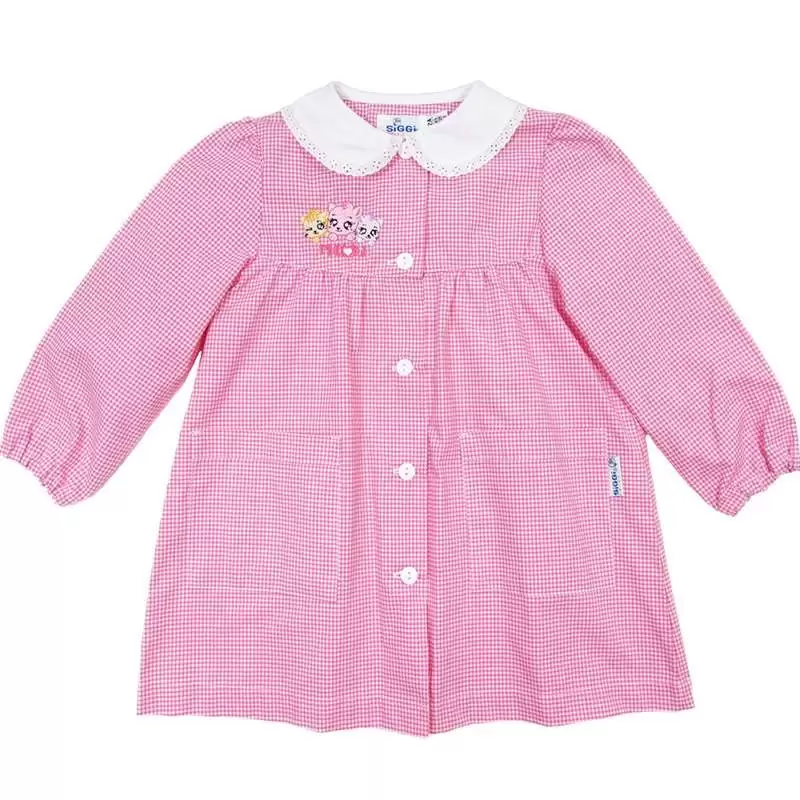 GREMBIULINO ASILO ROSA A QUADRETTI – GREMBIULE BAMBINA