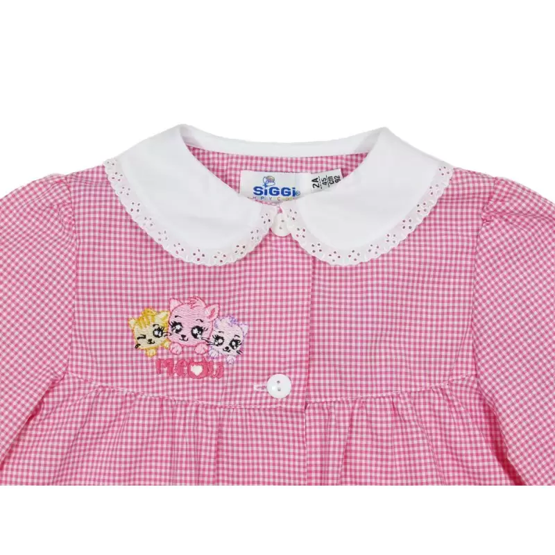 GREMBIULINO ASILO ROSA A QUADRETTI – GREMBIULE BAMBINA