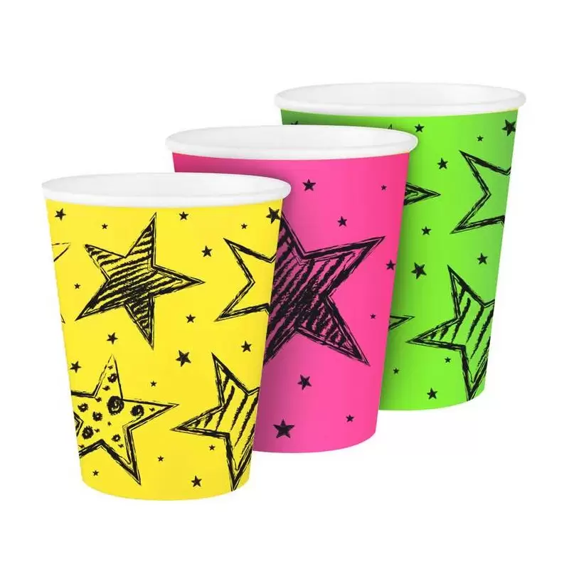 BICCHIERI STELLE NEON - 6 PZ