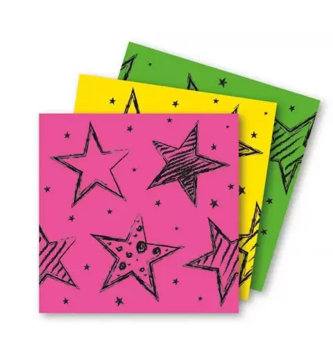 TOVAGLIOLI STELLE FLUO - 16 PZ