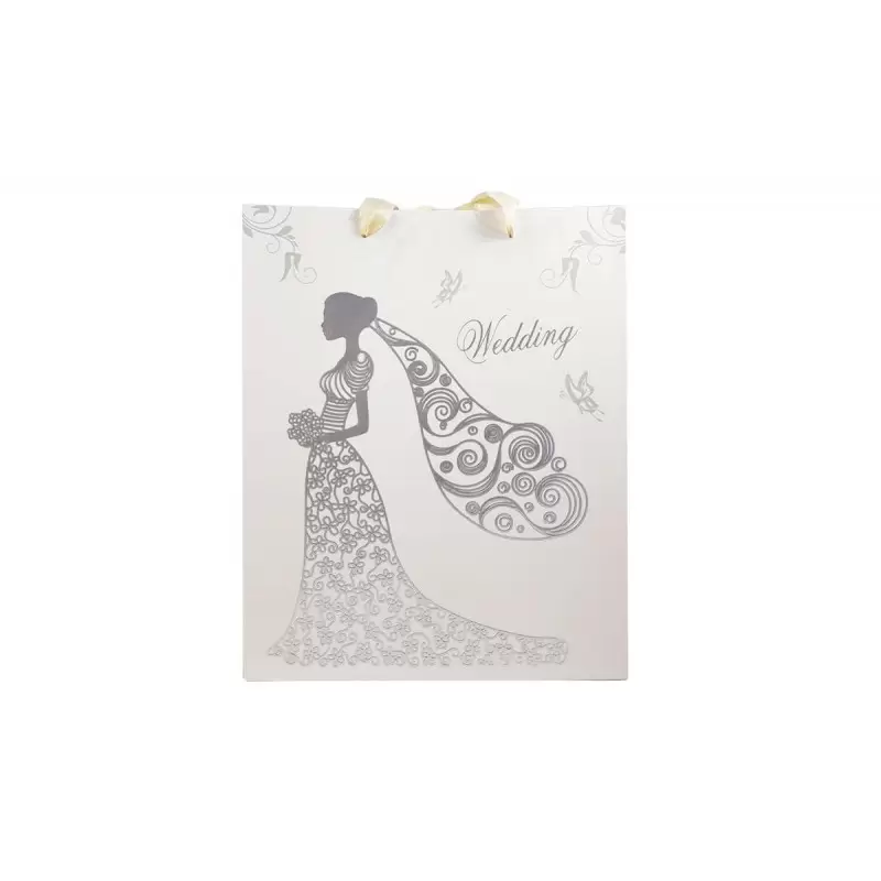 BUSTA AVORIO CON SPOSA DISEGNATA – WEDDING BAG