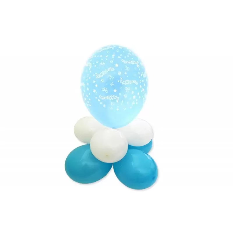 CENTROTAVOLA PALLONCINI BATTESIMO ROSA E CELESTE – BIMBA O BIMBO