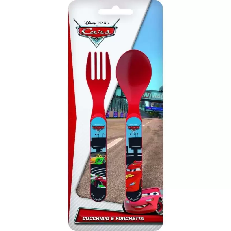 POSATE CARS RACES – CUCCHIAIO E FORCHETTA DI PLASTICA DURA
