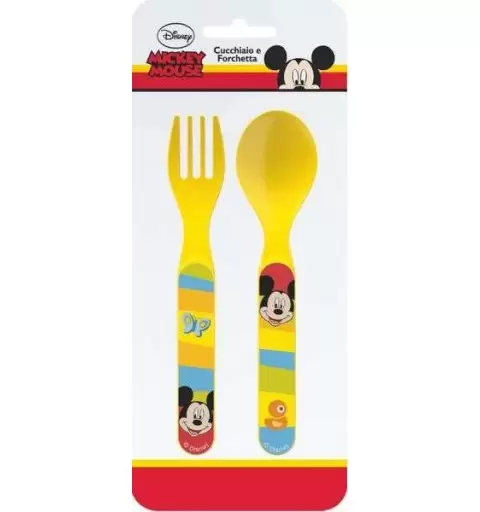 POSATE TOPOLINO GIALLE – CUCCHIAIO E FORCHETTA MICHEY MOUSE