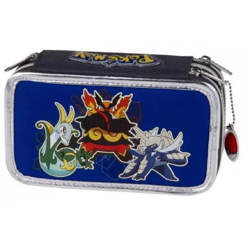 ASTUCCIO POKEMON TRIPLO DI COLORE BLU – TRE CERNIERE